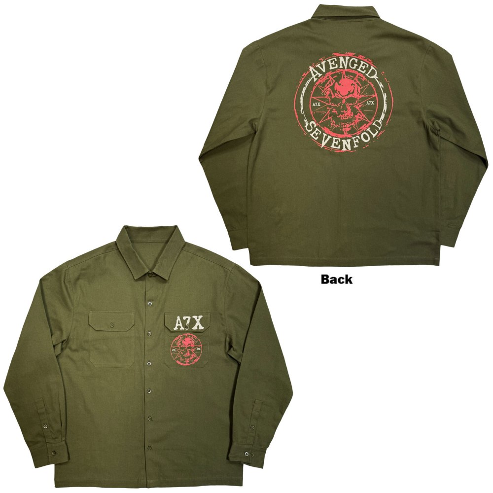 Avenged Sevenfold - Skull Emblem Shirt - Groen